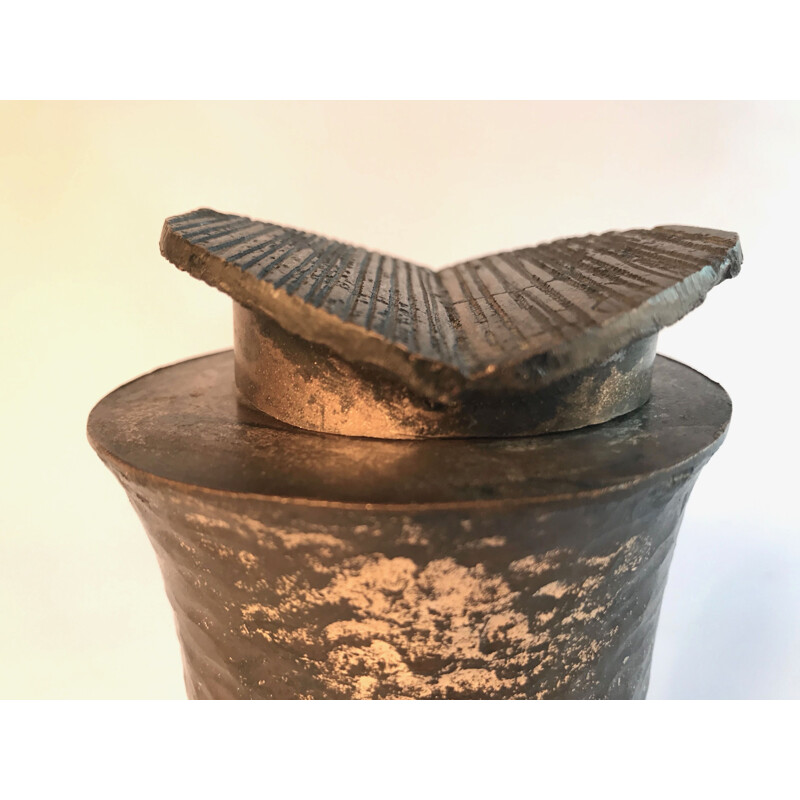 Vintage bronze vase by Lorenzo Burchiellaro