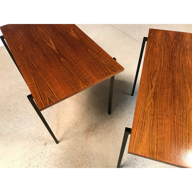 Pair of vintage side tables in walnut
