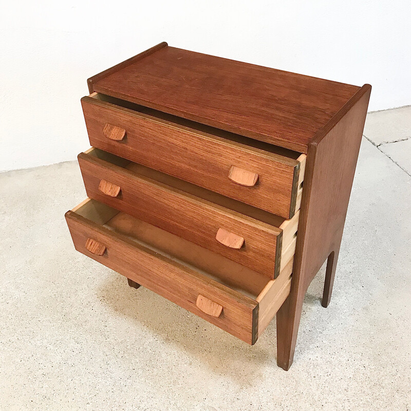 Scandinavian chest of 3 drawers in teak by Poul Volther for FDB, 1960s