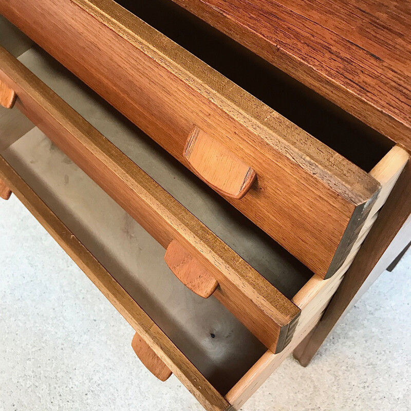 Scandinavian chest of 3 drawers in teak by Poul Volther for FDB, 1960s