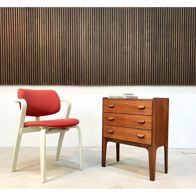 Scandinavian chest of 3 drawers in teak by Poul Volther for FDB, 1960s