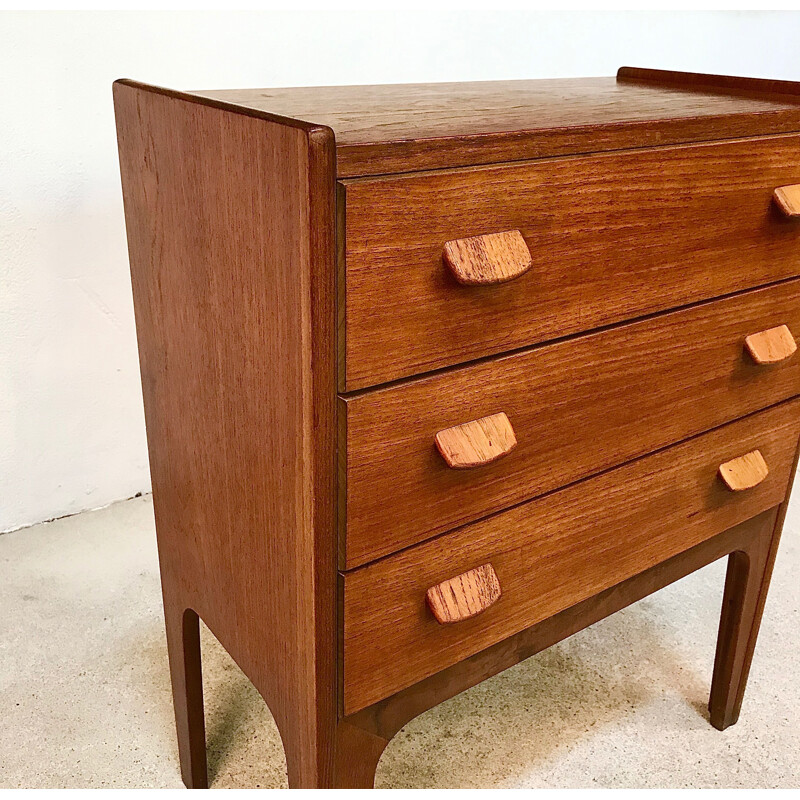 Scandinavian chest of 3 drawers in teak by Poul Volther for FDB, 1960s