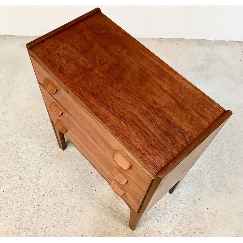 Scandinavian chest of 3 drawers in teak by Poul Volther for FDB, 1960s