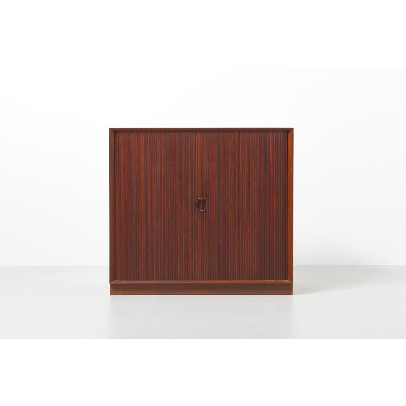 Teak cabinet with tambour doors by Peter Hvidt & Orla Mølgaard-Nielsen