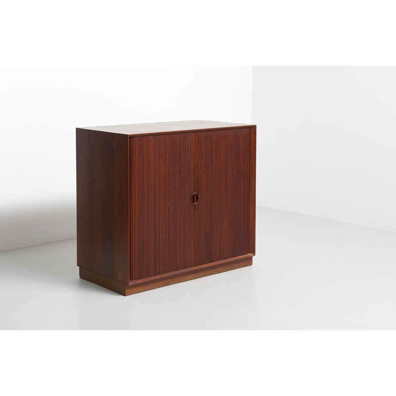 Teak cabinet with tambour doors by Peter Hvidt & Orla Mølgaard-Nielsen