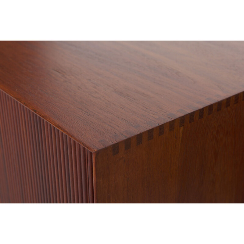 Teak cabinet with tambour doors by Peter Hvidt & Orla Mølgaard-Nielsen