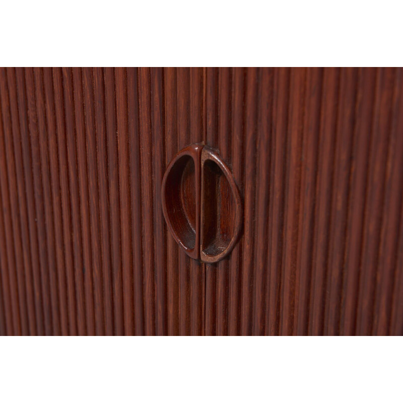 Teak cabinet with tambour doors by Peter Hvidt & Orla Mølgaard-Nielsen