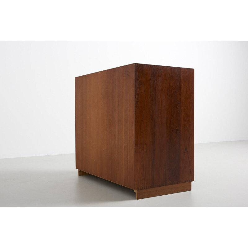 Teak cabinet with tambour doors by Peter Hvidt & Orla Mølgaard-Nielsen