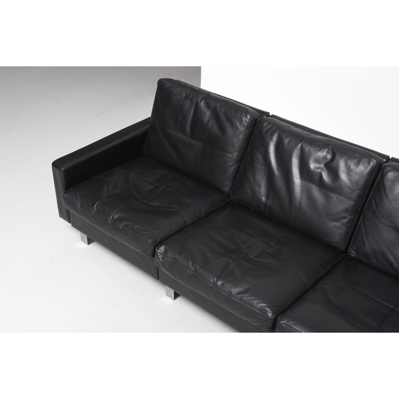 Conseta sofa in black leather by F.W. Möller