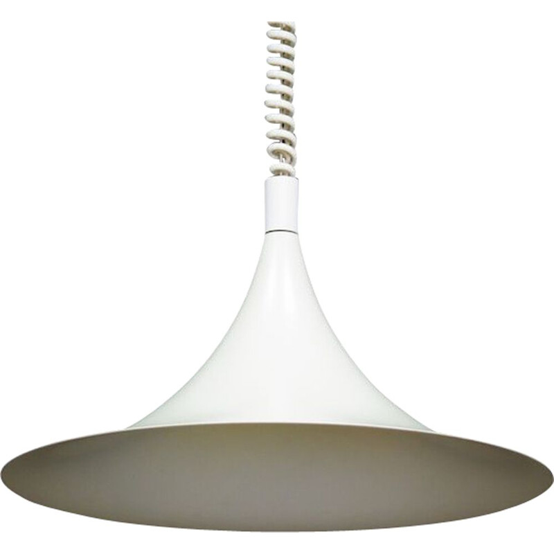 Vintage Danish pendant lamp in white metal