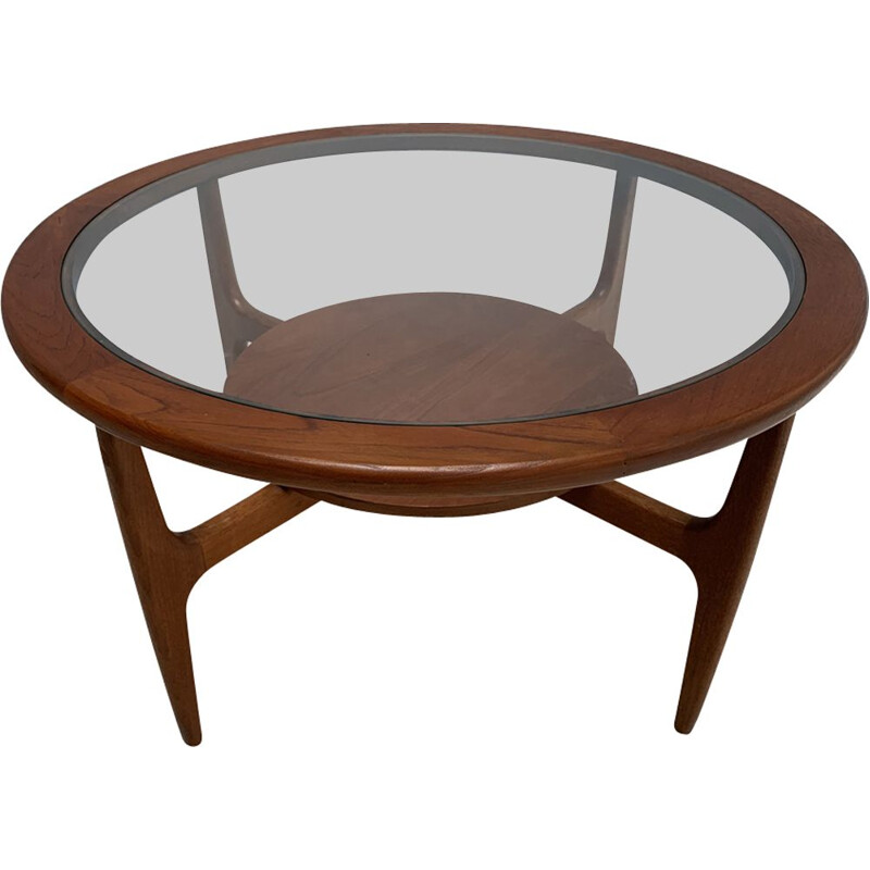 Teak coffee table with glass top by Stonehill