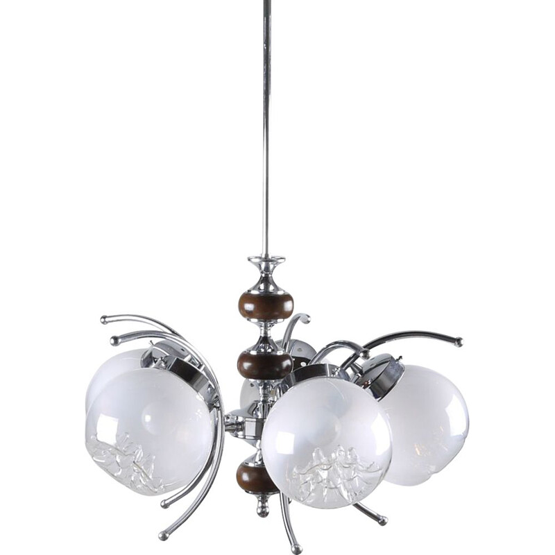 Vintage italian chandelier in Murano glass and metal 1960