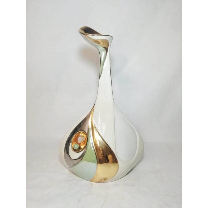 Vaso de porcelana branca vintage para Galos, 1990