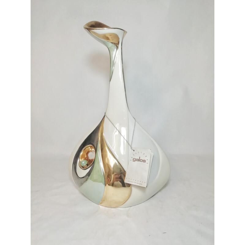 Vase vintage en porcelaine blanche pour Galos, 1990