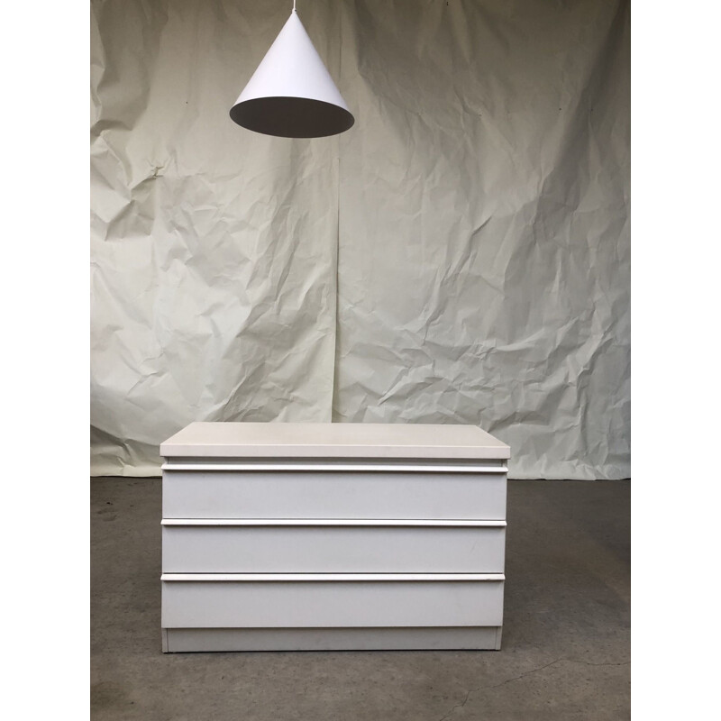 Vintage danish white chest of drawers 1980