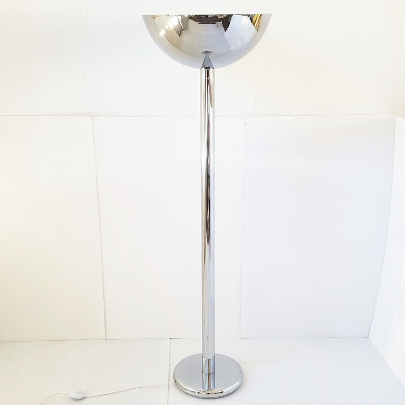 Vintage chrome plated steel floor lamp, 1970