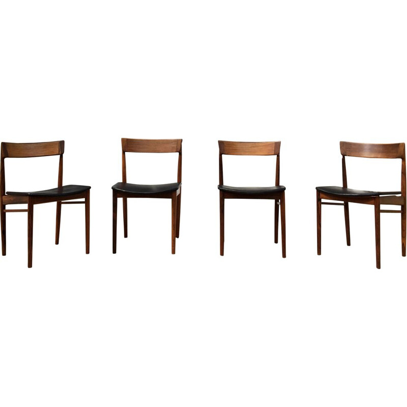 Set of 4 vintage chairs model N 39 rosewood by Henry Rosengren Hansen for Brande Møbelindustri