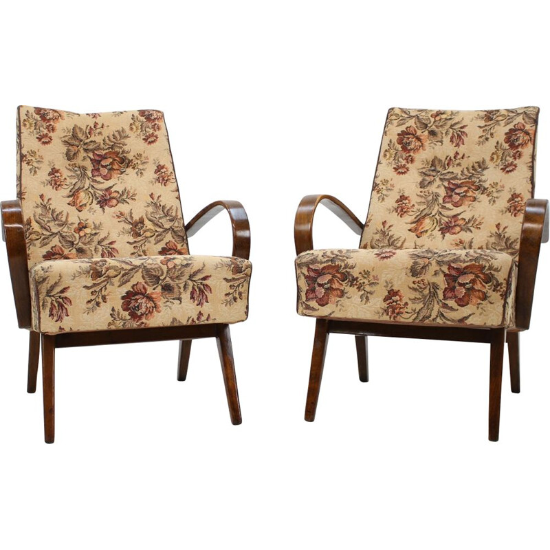 Pair of vintage armchairs by Jindřich Halabala 1960s