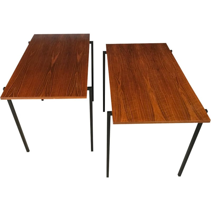 Pair of vintage side tables in walnut