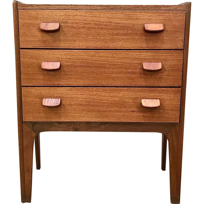 Scandinavian chest of 3 drawers in teak by Poul Volther for FDB, 1960s