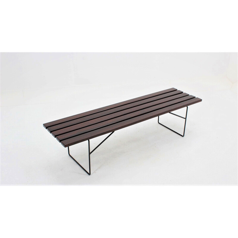 Vintage bench in rosewood Italy 1950s