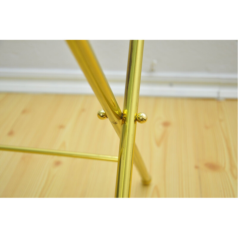 Vintage brass folding side table with height adjustment 1970s