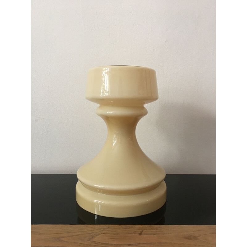 Lampada da tavolo vintage in vetro a scacchi beige di Ivan Jakes, 1960