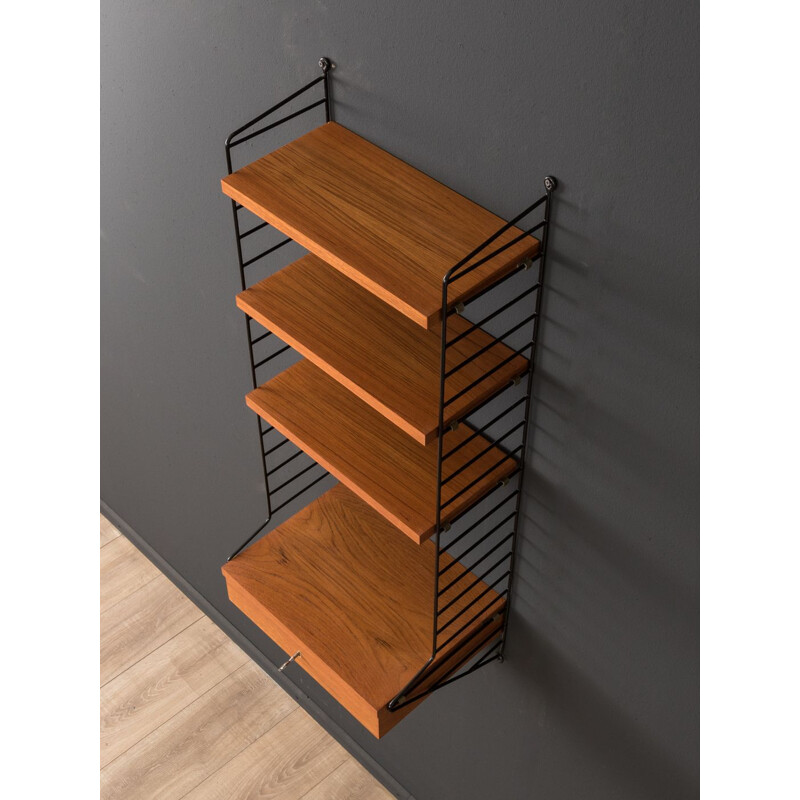 Vintage string wall unit in teak by Nils Strinning 1950s