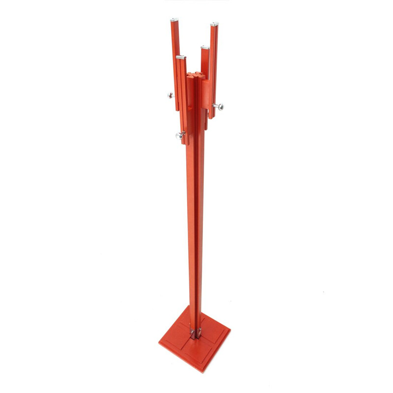 Vintage red coat rack by Carlo de Carli for Fiarm