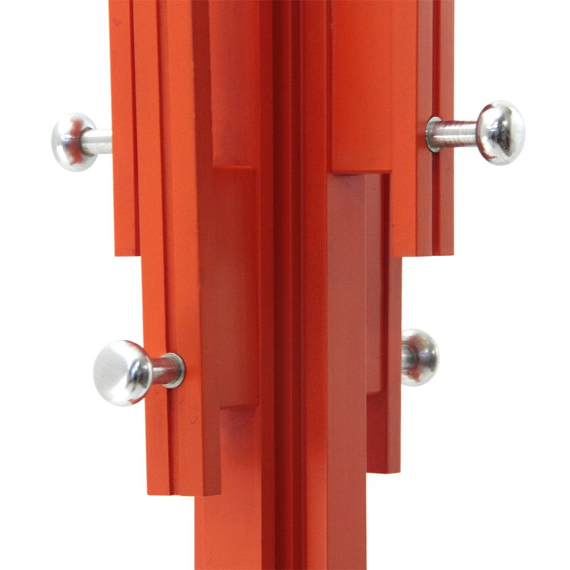 Vintage red coat rack by Carlo de Carli for Fiarm