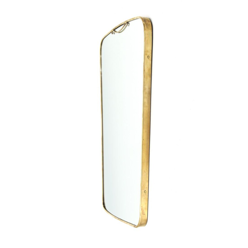 Vintage Italian brass frame mirror