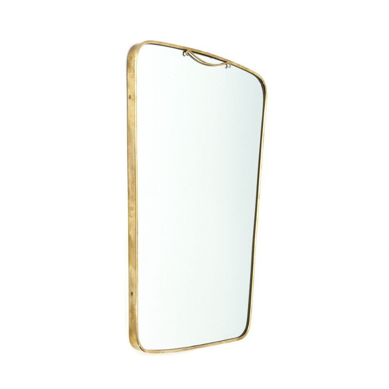 Vintage Italian brass frame mirror