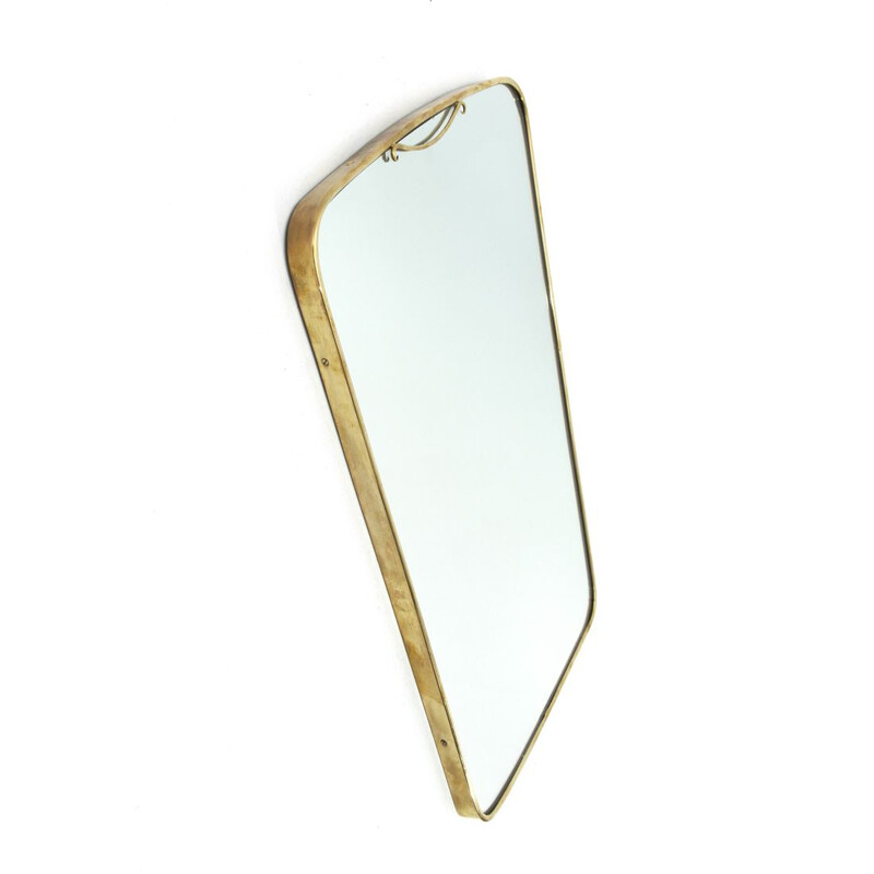 Vintage Italian brass frame mirror