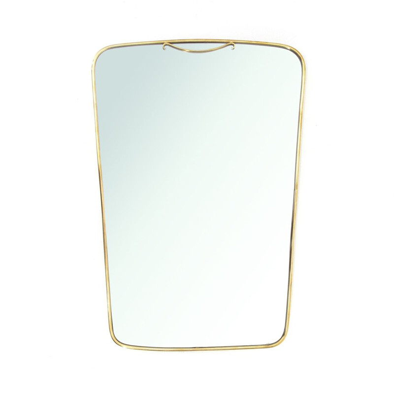 Vintage Italian brass frame mirror