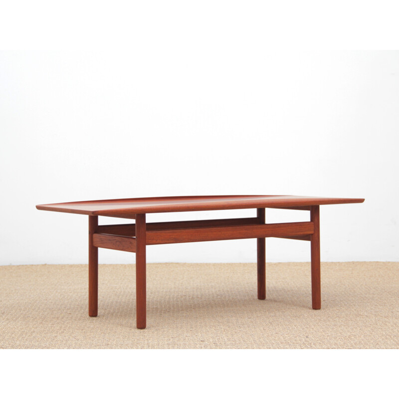 Table basse vintage scandinave en teck par Grete Jalk pour Poul Jeppersen,1950