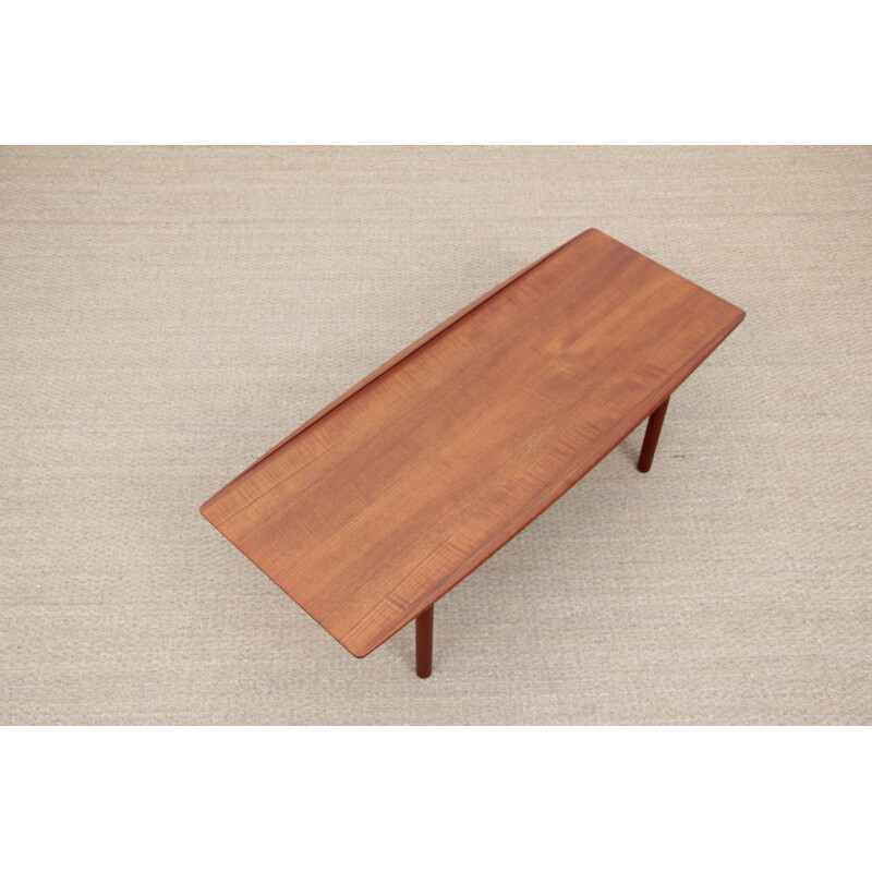 Table basse vintage scandinave en teck par Grete Jalk pour Poul Jeppersen,1950