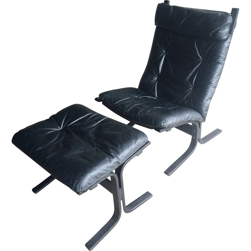 Scandinavian Siesta armchair and footrest, Ingmar RELLING - 1980s
