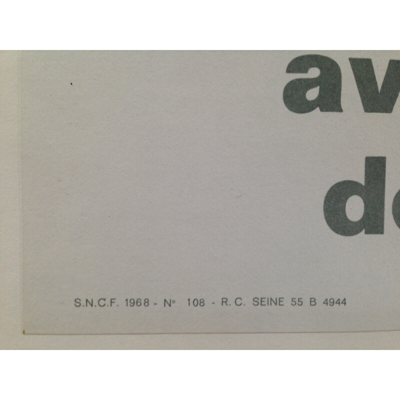 Vintage SNCF poster, Bernard VILLEMOT - 1968