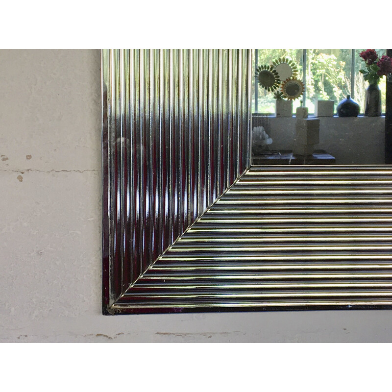 Vintage chrome square mirror from the 80s