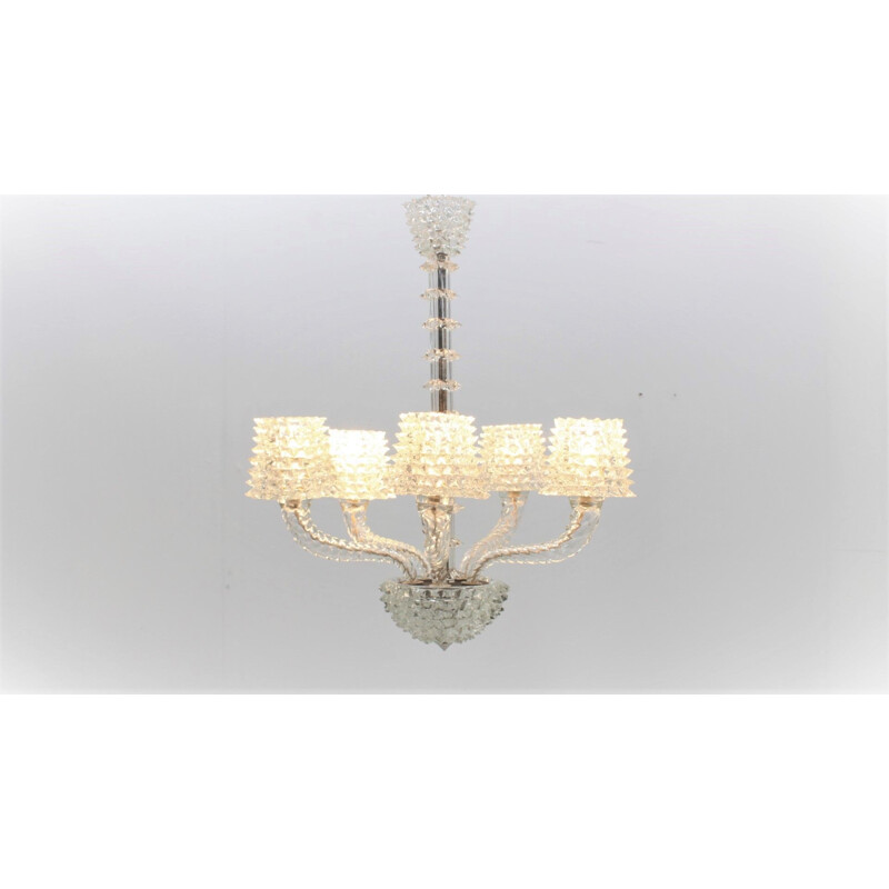 Vintage chandelier in Murano glass by Ercole Barovier