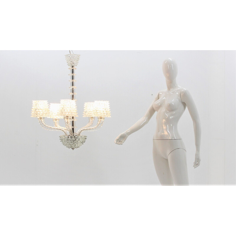 Vintage chandelier in Murano glass by Ercole Barovier