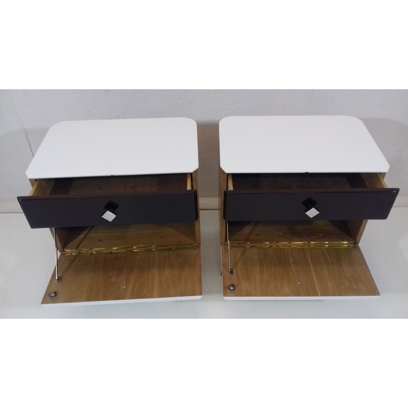 Pair of vintage bedside tables by Jindřich Halabala