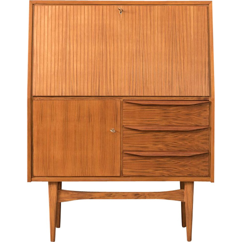 Bureau de secrétaire vintage en noyer 1950