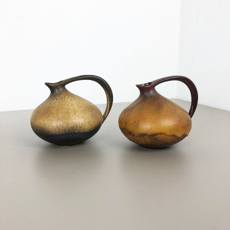Set of 2 vintage pottery vases 313 by Kurt Tschörner Ruscha, Germany 1960s