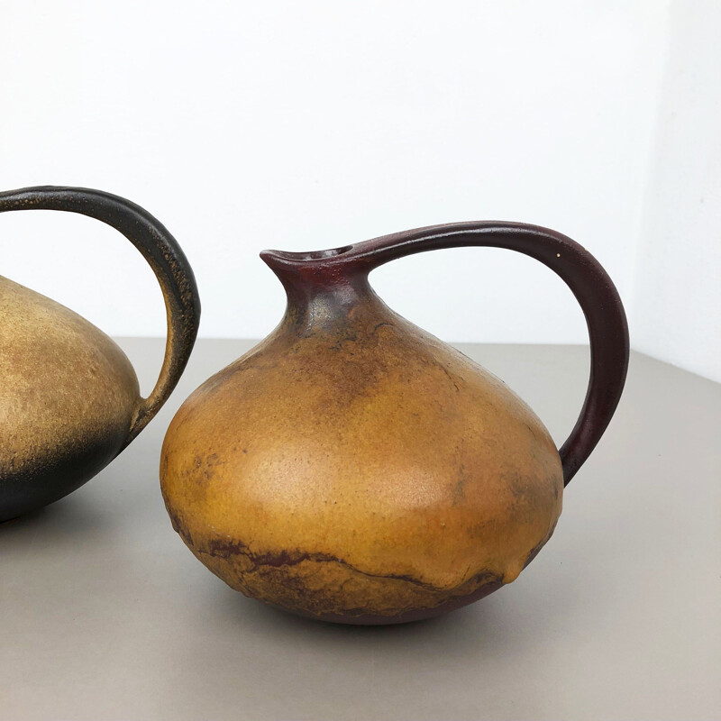 Paire de 2 vases vintage en poterie 313 par Kurt Tschörner Ruscha, Allemagne années 1960