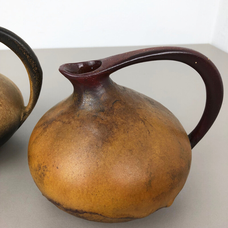 Paire de 2 vases vintage en poterie 313 par Kurt Tschörner Ruscha, Allemagne années 1960