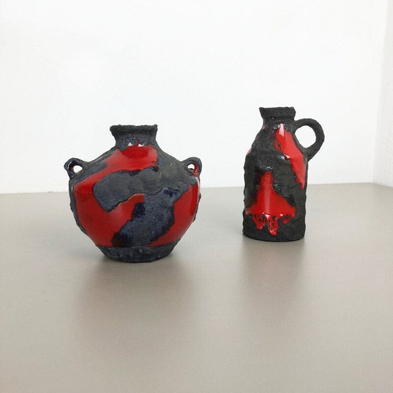 Pareja de jarrones vintage de Marei ceramics para Studio pottery, Alemania 1970