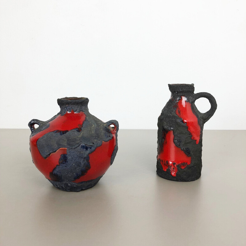 Paire de vases vintage par Marei céramique pour Studio poterie, Allemagne 1970