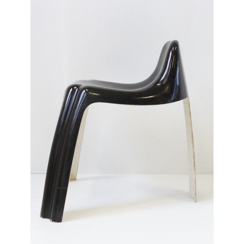 Paire de chaises en résine et fibre de verre Paulus Chocolat, Patrick GINGEMBRE - 1970