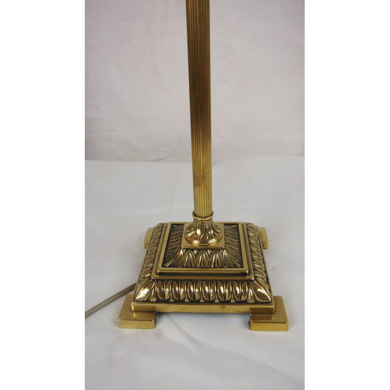 Vintage brass and gilt bronze table lamp by Empire Colonne Neo Classique, France 1970